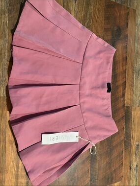 Lumiere Pink Pleated Skater Skirt